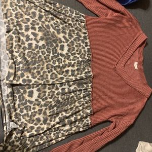 Multi Print Sweater Shirt